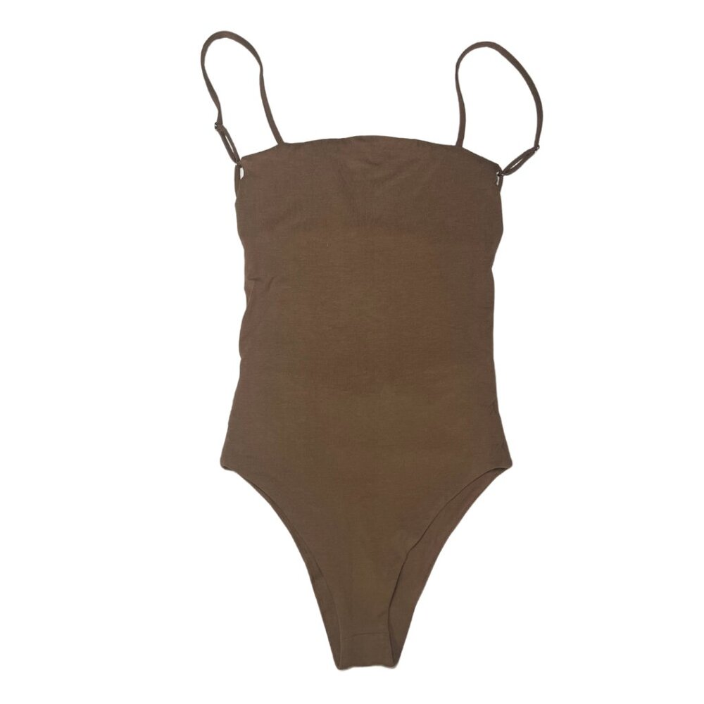 NWT Oh Polly Open Back Tan Strappy Bodysuit